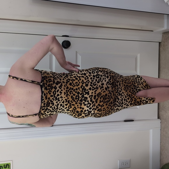 FASHION NOVA Leopard Dress Sleeveless slip Sz L - Picture 9 of 9